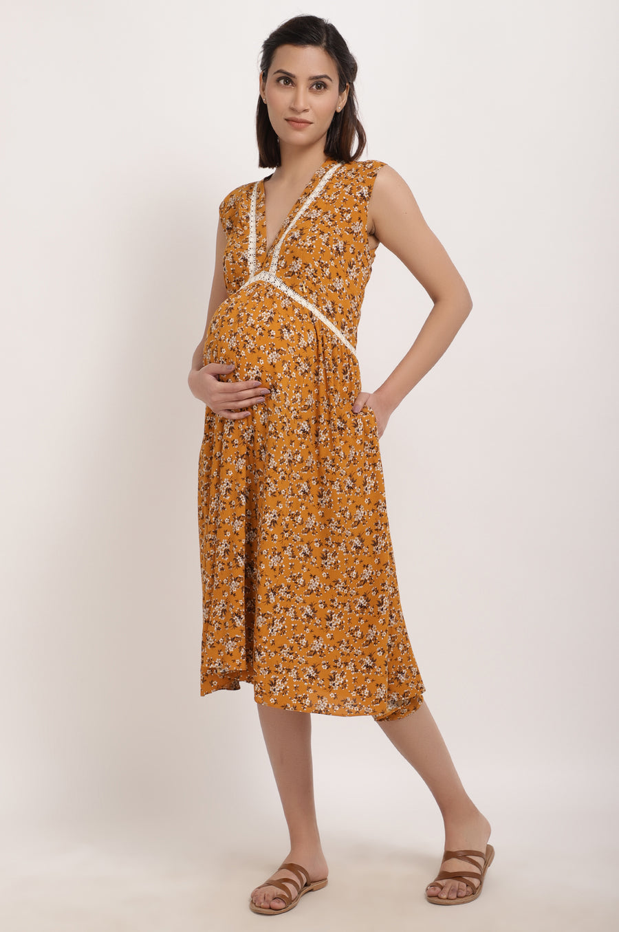 Wholesale MomToBe Women's Rayon Pink Maternity/Feeding/Nursing Dress –  Tradyl